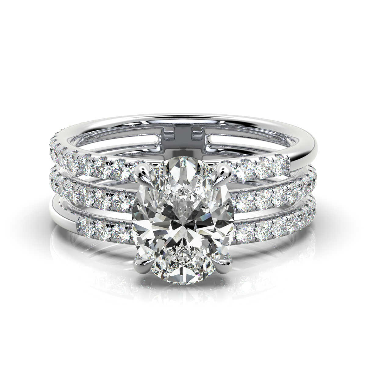 4ct Oval Lab Grown Diamond Engagement Ring (G+ Color) Platinum